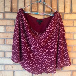 Forever 21 Burgundy and White Polka Dot Mini Skirt